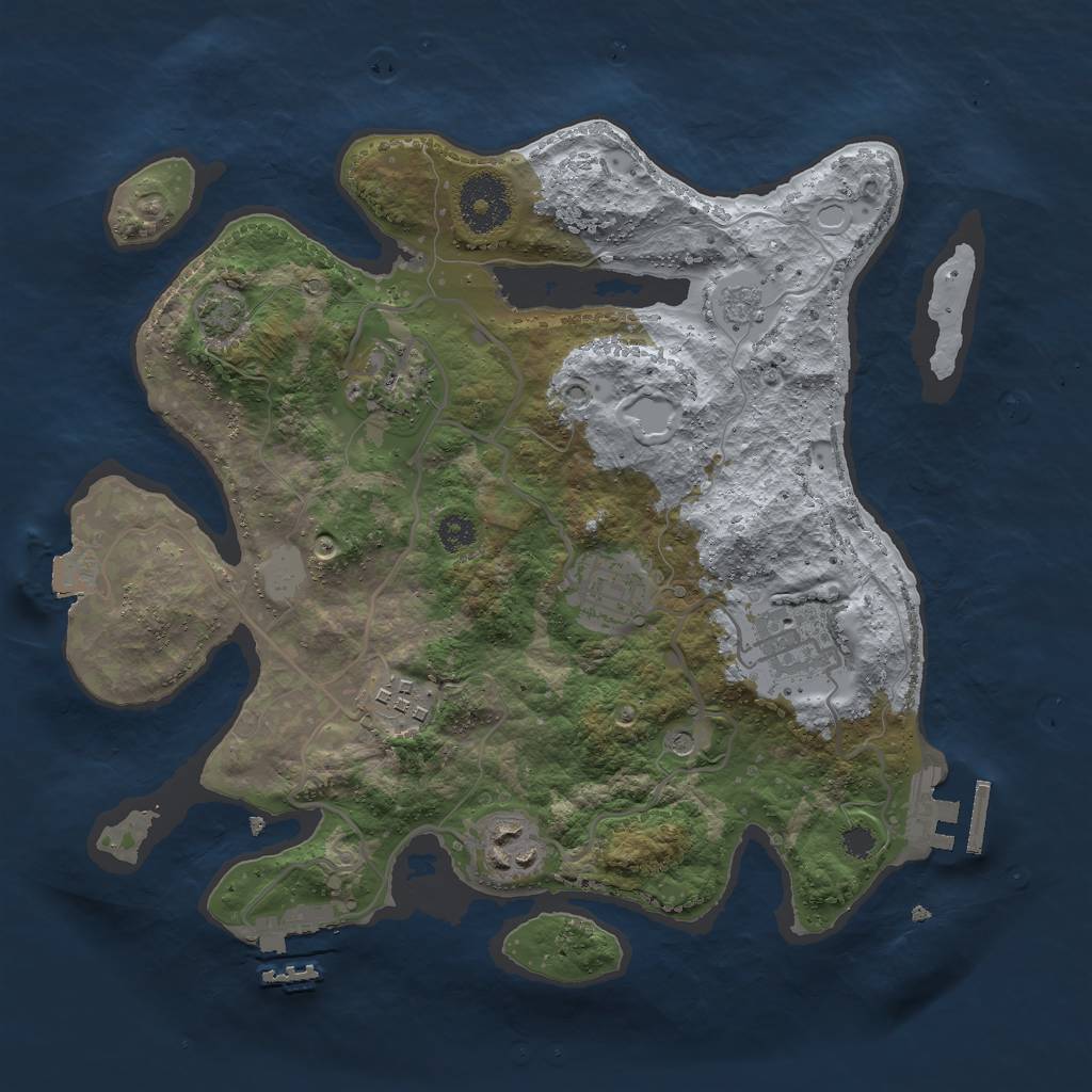 Rust Map: Procedural Map, Size: 3000, Seed: 9160547, 13 Monuments