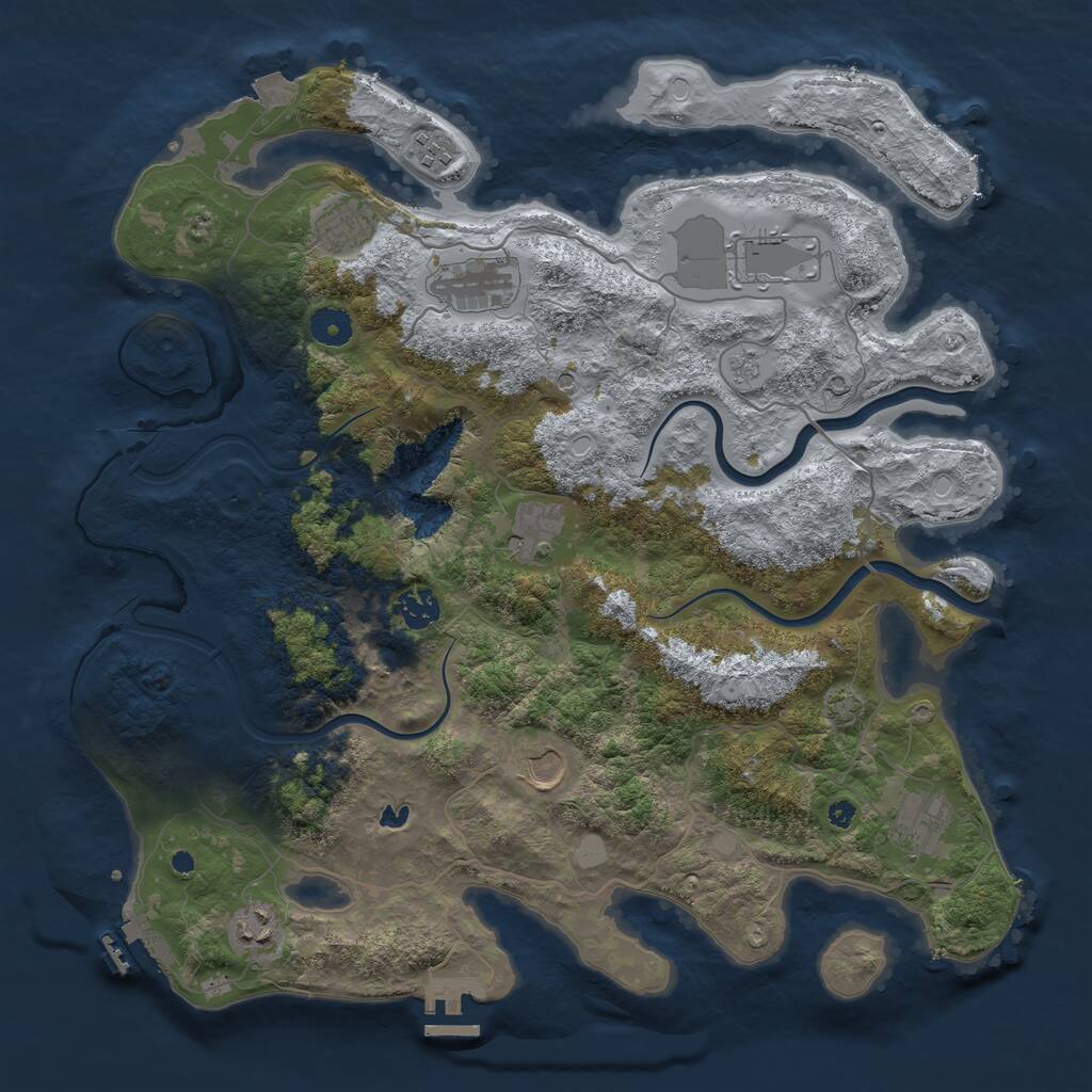 Rust Map: Procedural Map, Size: 4000, Seed: 2568974, 15 Monuments