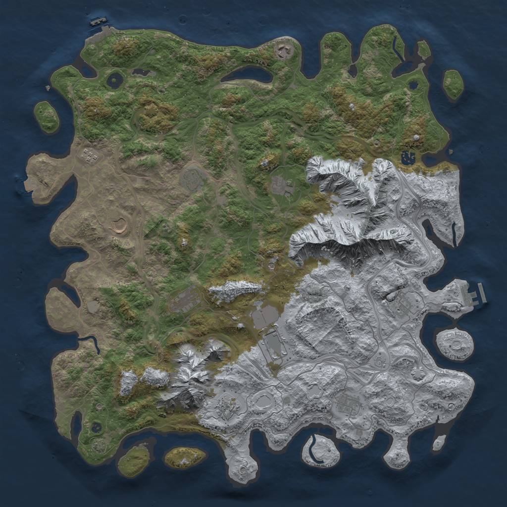 Rust Map: Procedural Map, Size: 5000, Seed: 6767346, 19 Monuments