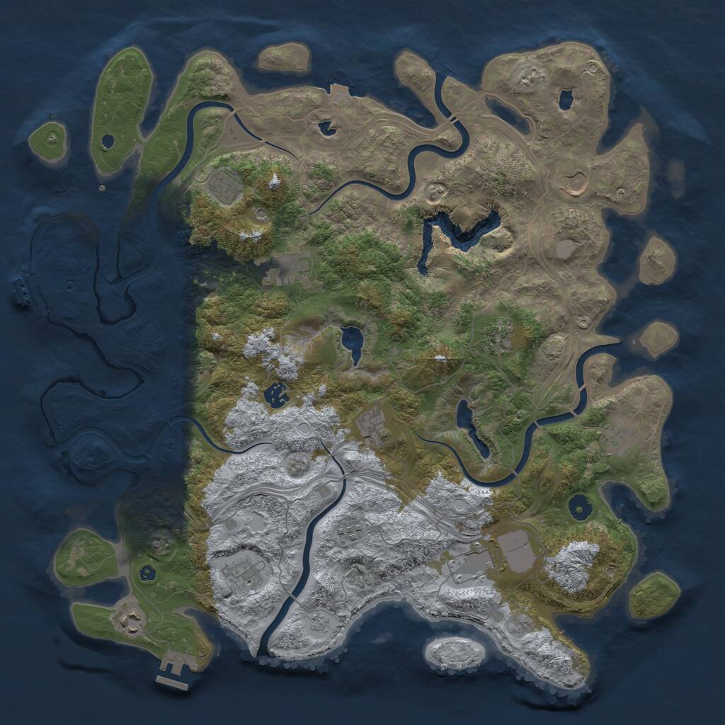 Rust Map: Procedural Map, Size: 4500, Seed: 890789170, 17 Monuments