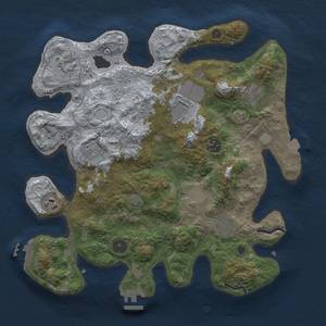 Thumbnail Rust Map: Procedural Map, Size: 3500, Seed: 393520454, 16 Monuments