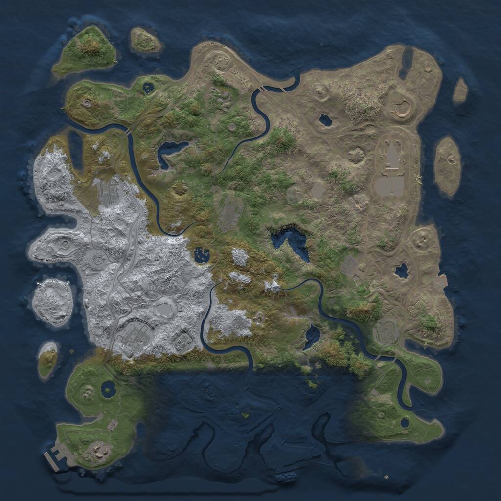 Rust Map: Procedural Map, Size: 4600, Seed: 503713204, 17 Monuments