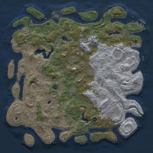 Thumbnail Rust Map: Procedural Map, Size: 5000, Seed: 1819350291, 17 Monuments