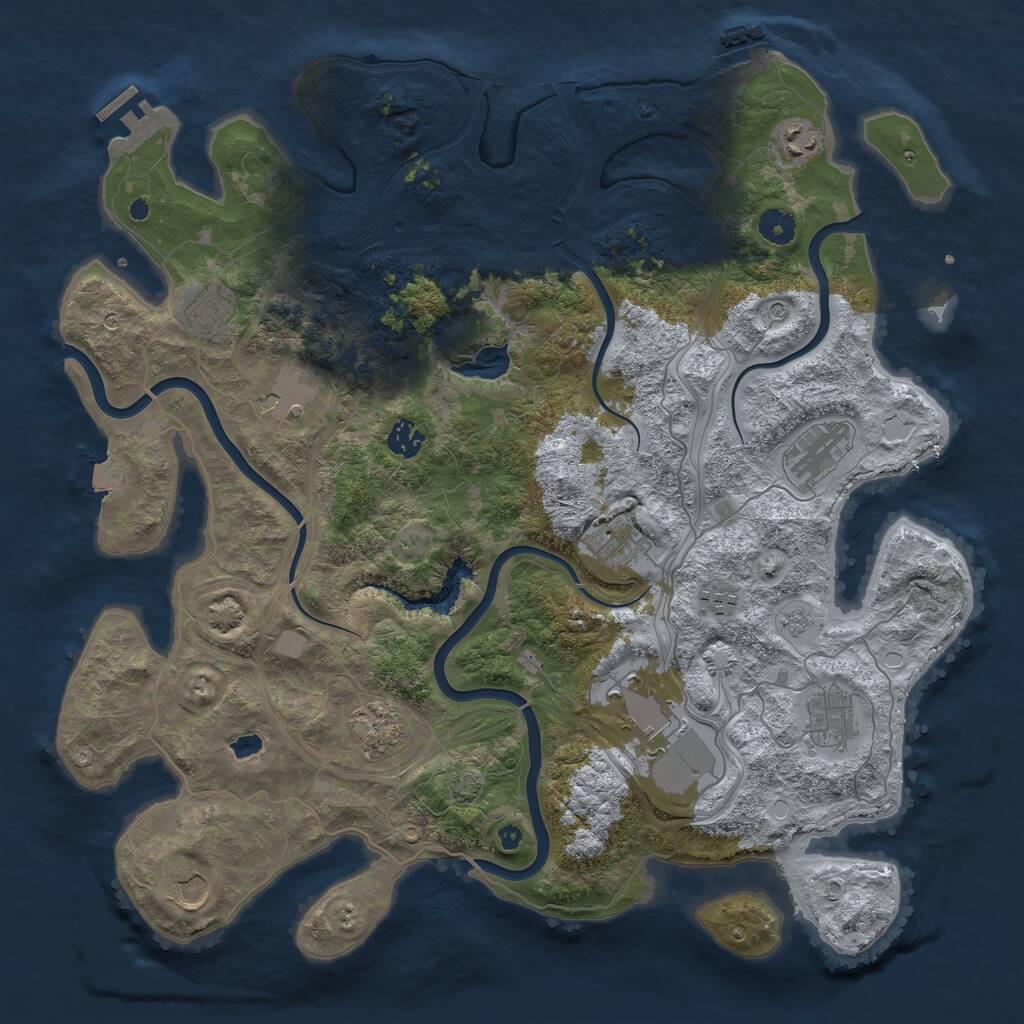 Rust Map: Procedural Map, Size: 4250, Seed: 33102141, 17 Monuments