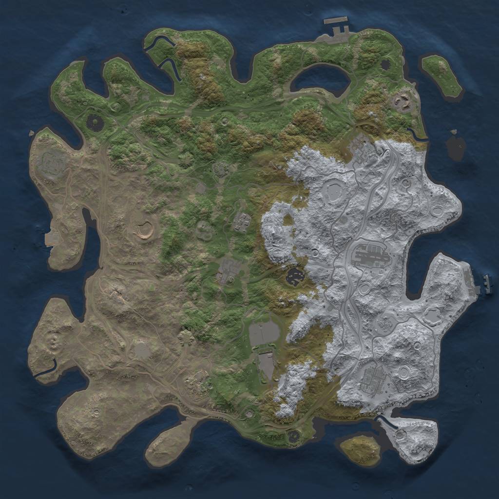 Rust Map: Procedural Map, Size: 4250, Seed: 33102141, 19 Monuments