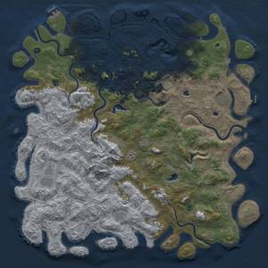 Thumbnail Rust Map: Procedural Map, Size: 6000, Seed: 187218058, 16 Monuments