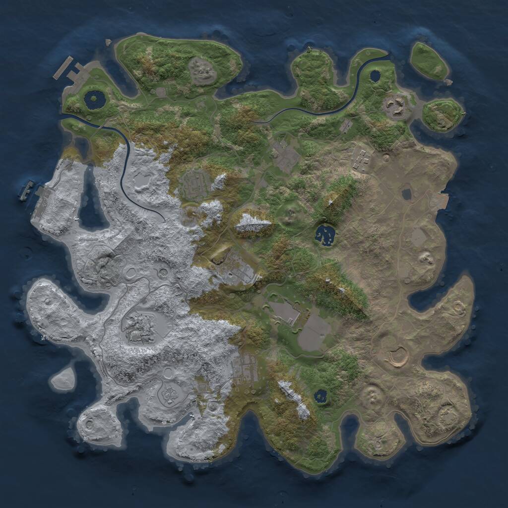 Rust Map: Procedural Map, Size: 3750, Seed: 359510779, 16 Monuments