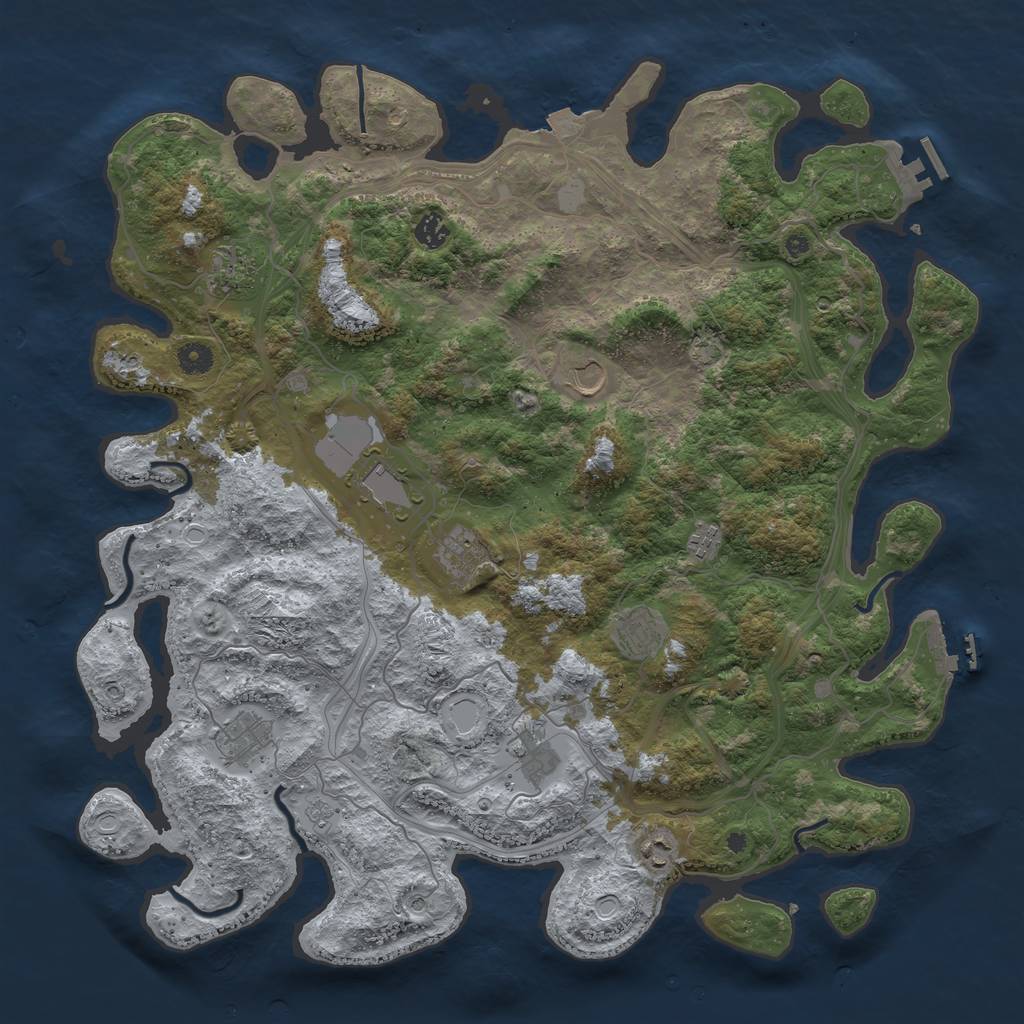 Rust Map: Procedural Map, Size: 4500, Seed: 184, 18 Monuments