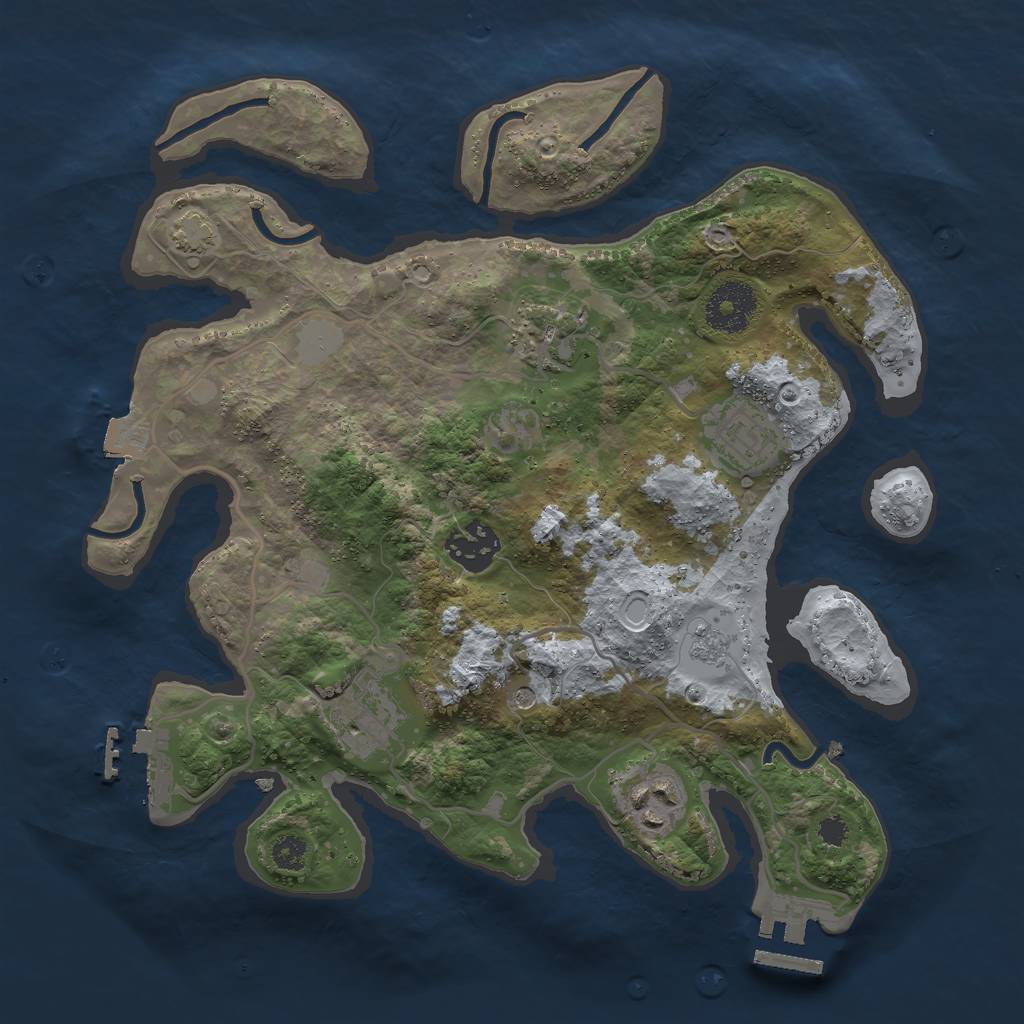 Rust Map: Procedural Map, Size: 3000, Seed: 732065078, 13 Monuments