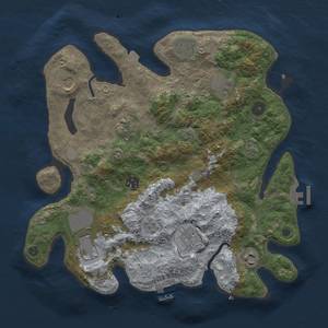 Thumbnail Rust Map: Procedural Map, Size: 3500, Seed: 90333493, 17 Monuments