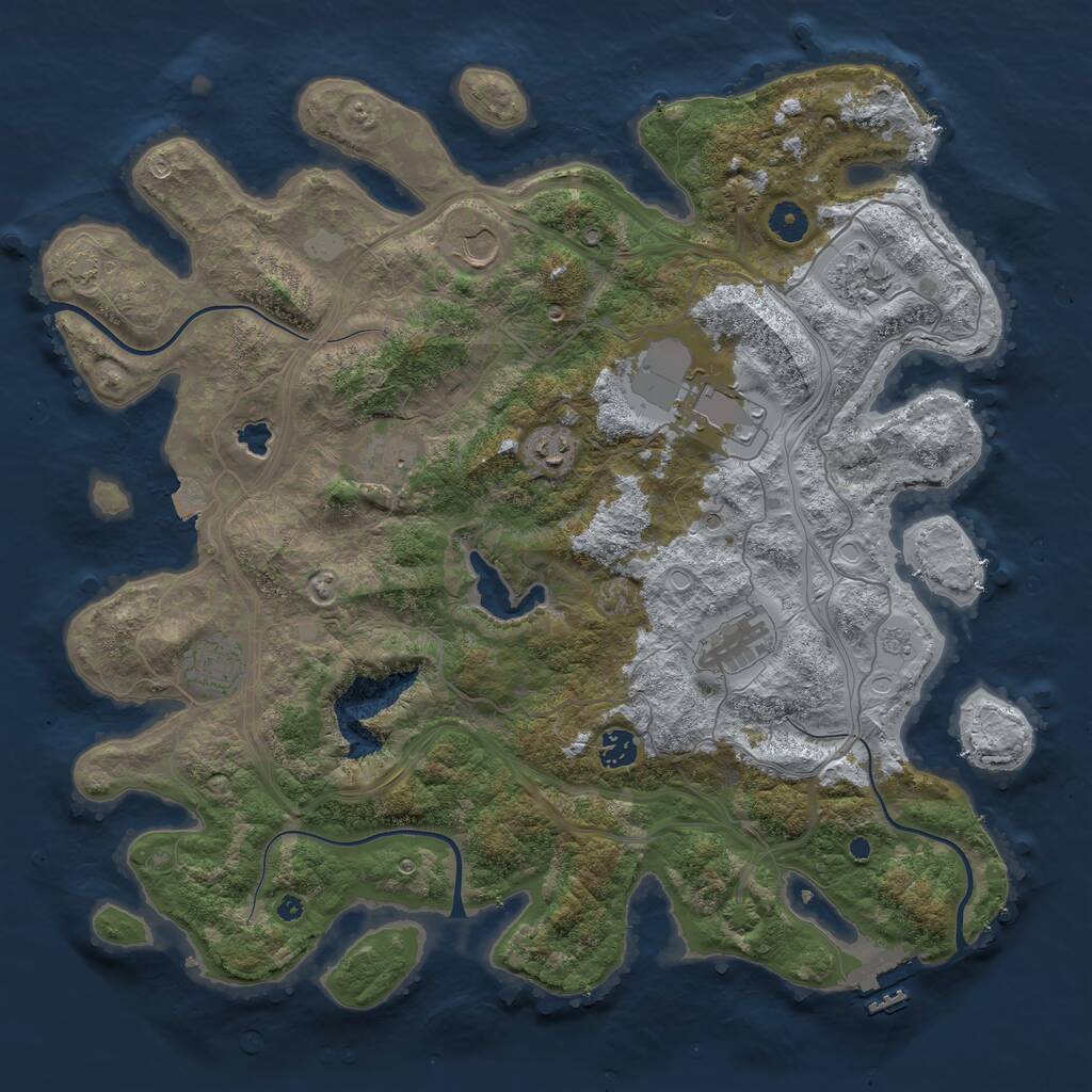 Rust Map: Procedural Map, Size: 4250, Seed: 42309783, 13 Monuments