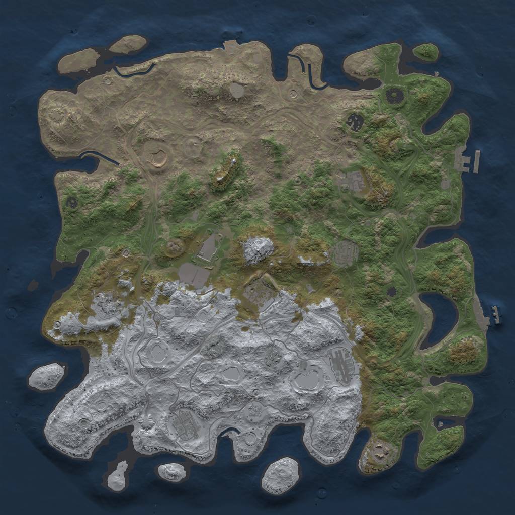 Rust Map: Procedural Map, Size: 4500, Seed: 254429924, 19 Monuments