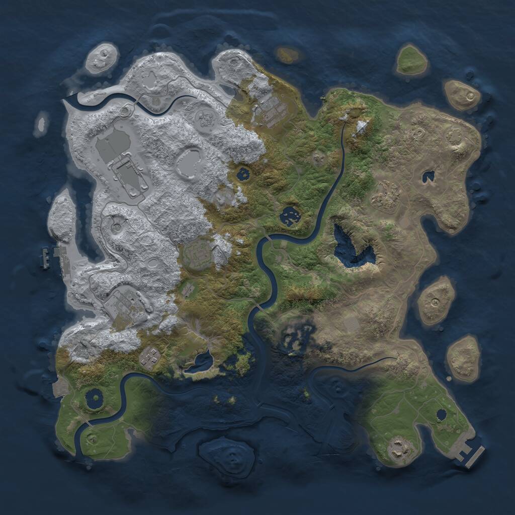 Rust Map: Procedural Map, Size: 4000, Seed: 223738489, 15 Monuments