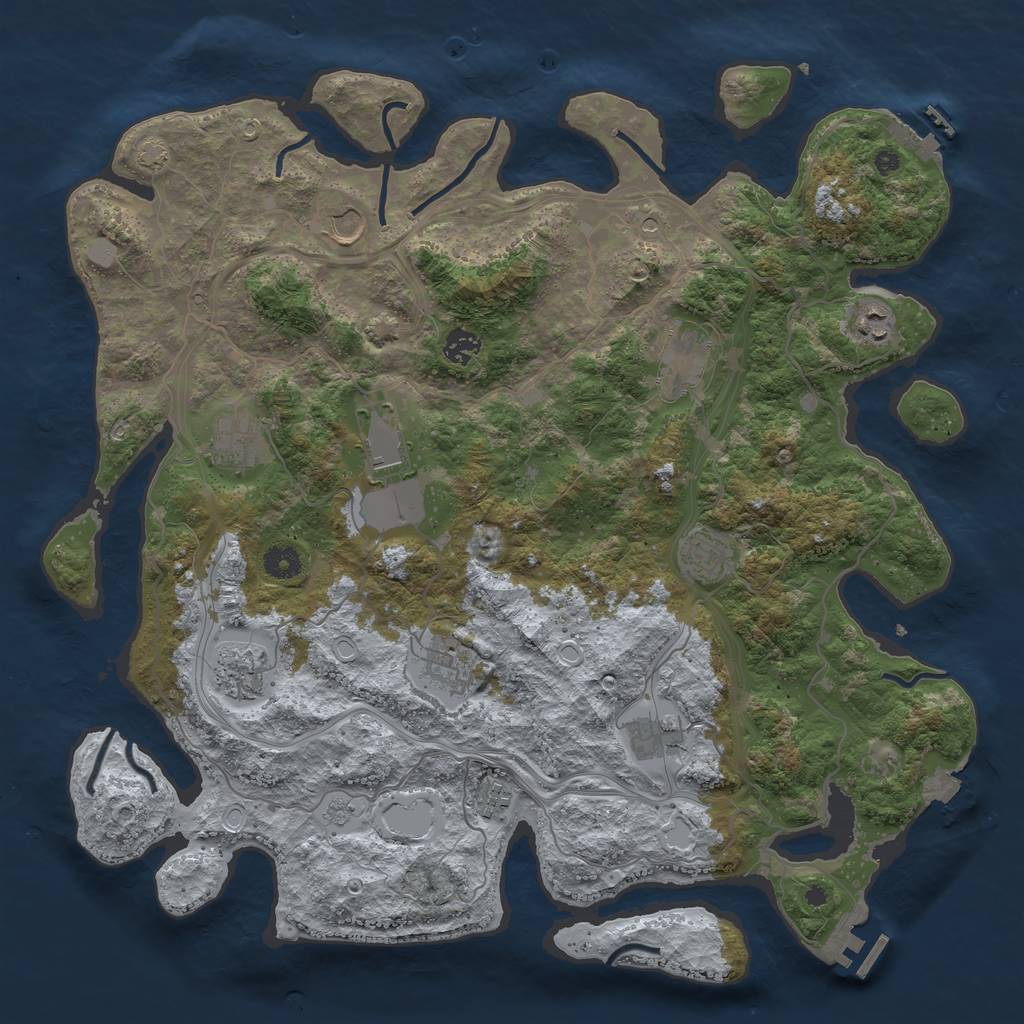 Rust Map: Procedural Map, Size: 4250, Seed: 1263126320, 19 Monuments