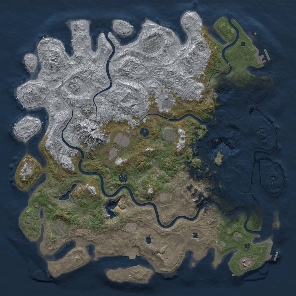 Rust Map: Procedural Map, Size: 5000, Seed: 56295976, 17 Monuments