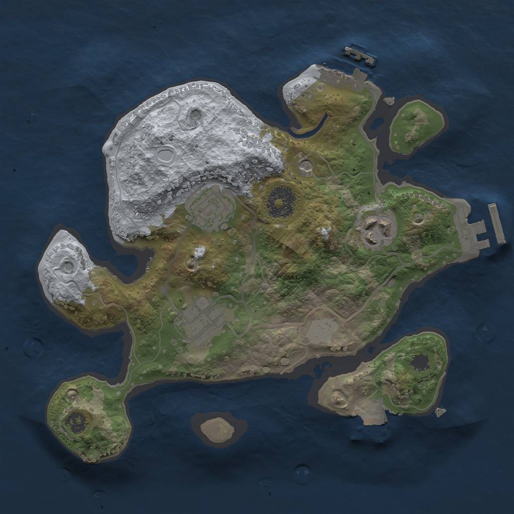 Rust Map: Procedural Map, Size: 2500, Seed: 418273297, 9 Monuments