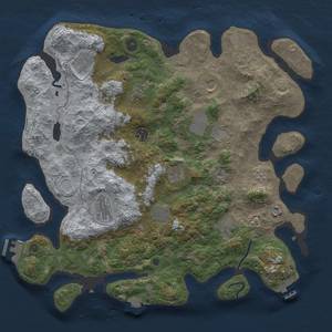 Thumbnail Rust Map: Procedural Map, Size: 4000, Seed: 929477726, 19 Monuments