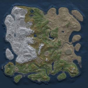 Thumbnail Rust Map: Procedural Map, Size: 4000, Seed: 929477726, 13 Monuments