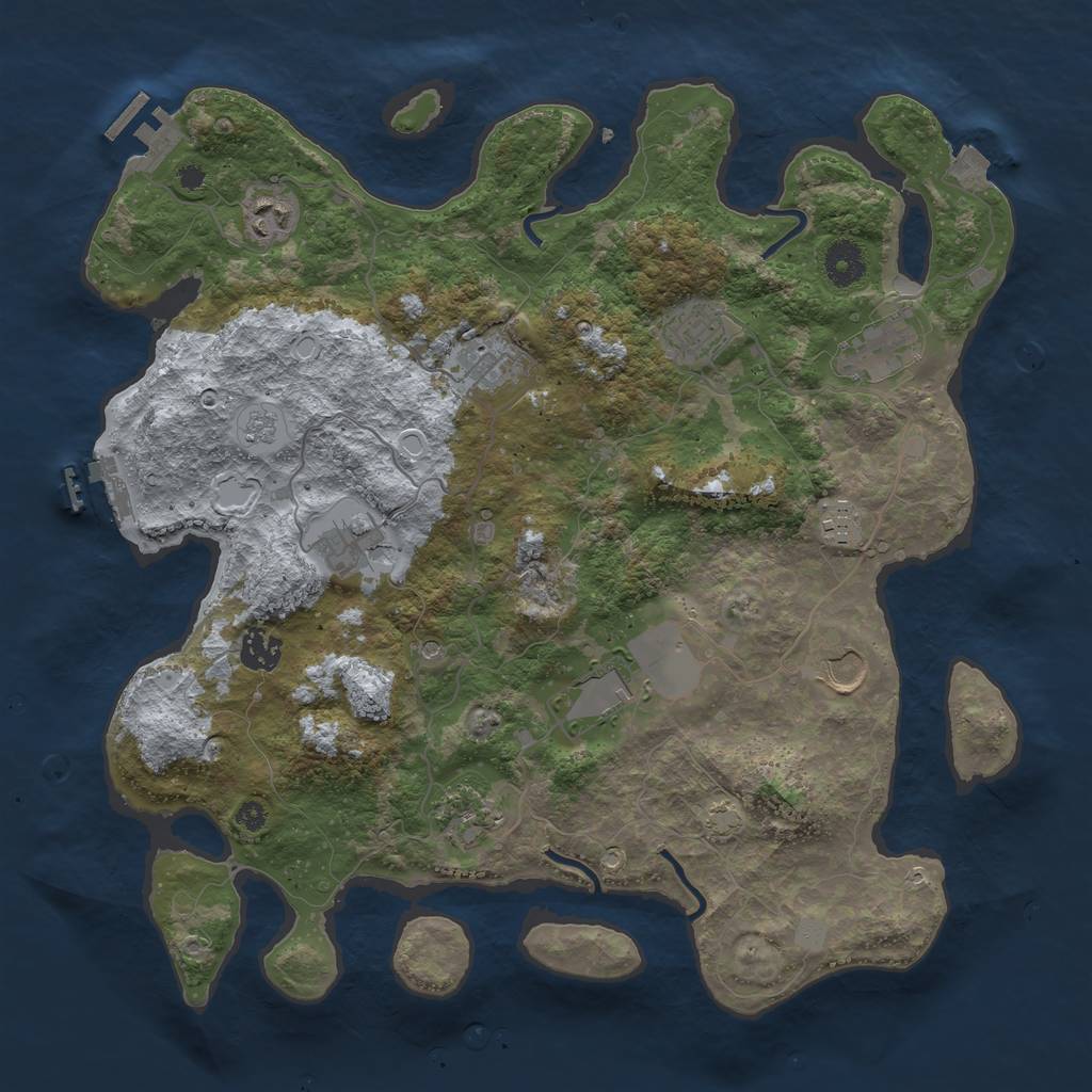 Rust Map: Procedural Map, Size: 3810, Seed: 3486489, 18 Monuments