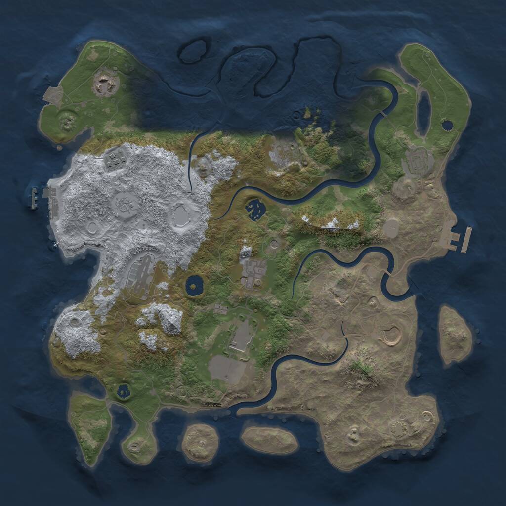 Rust Map: Procedural Map, Size: 3810, Seed: 3486489, 15 Monuments