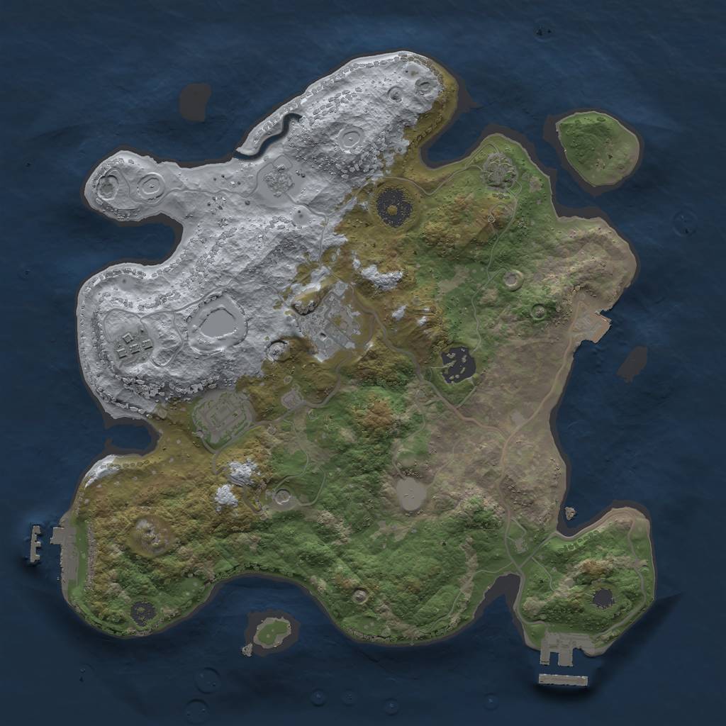 Rust Map: Procedural Map, Size: 3000, Seed: 1062360841, 12 Monuments