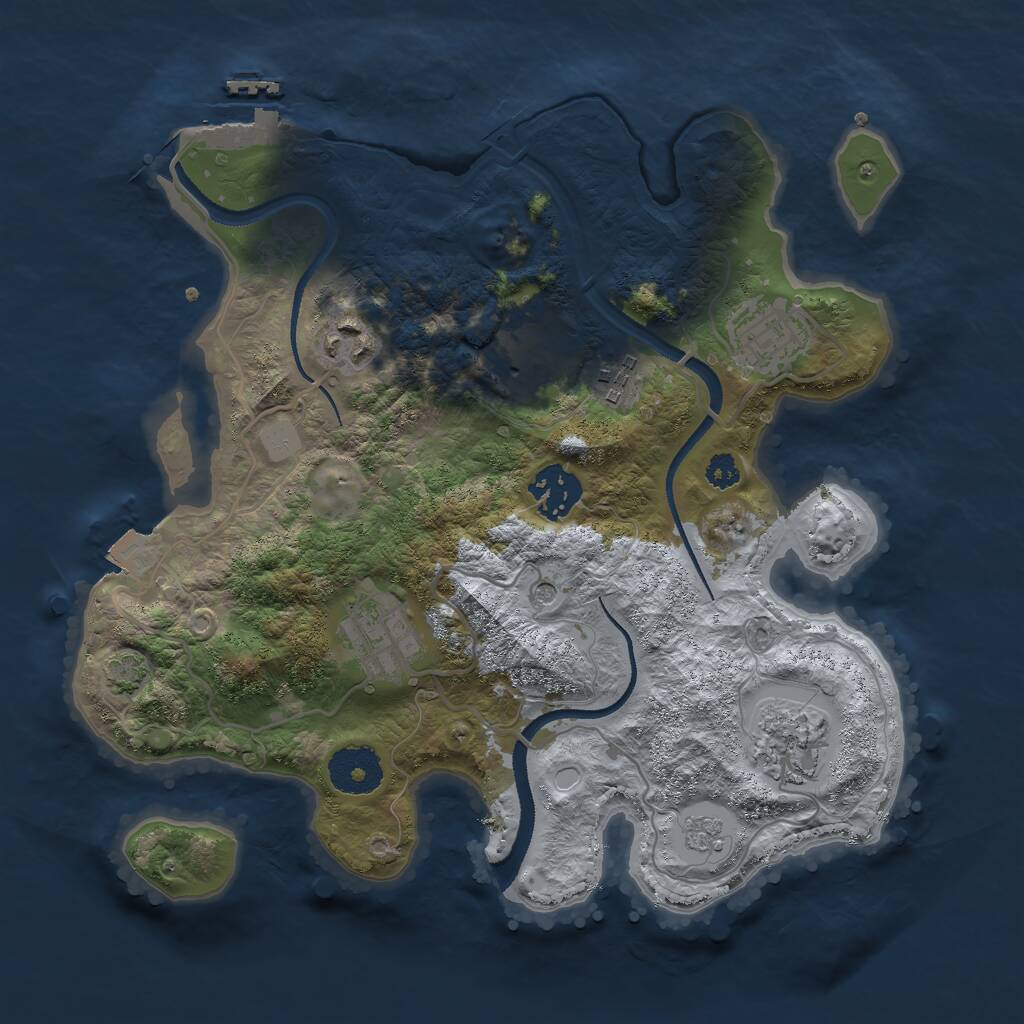 Rust Map: Procedural Map, Size: 3000, Seed: 95455878, 12 Monuments