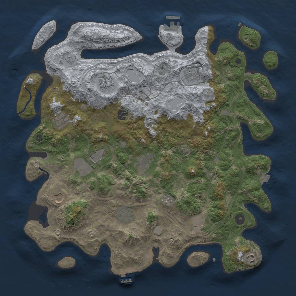 Rust Map: Procedural Map, Size: 4250, Seed: 1847800996, 19 Monuments