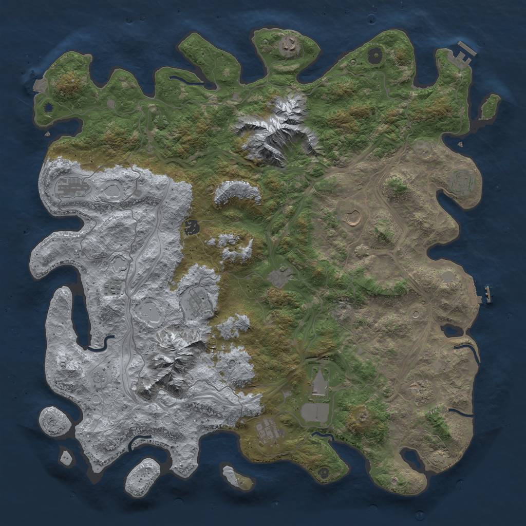 Rust Map: Procedural Map, Size: 5000, Seed: 7426, 19 Monuments