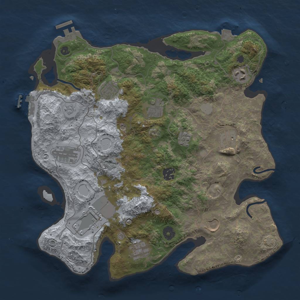 Rust Map: Procedural Map, Size: 3500, Seed: 359867, 18 Monuments