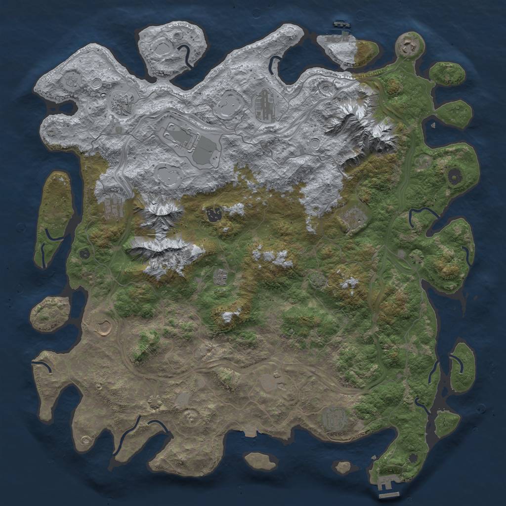 Rust Map: Procedural Map, Size: 5000, Seed: 40716368, 19 Monuments