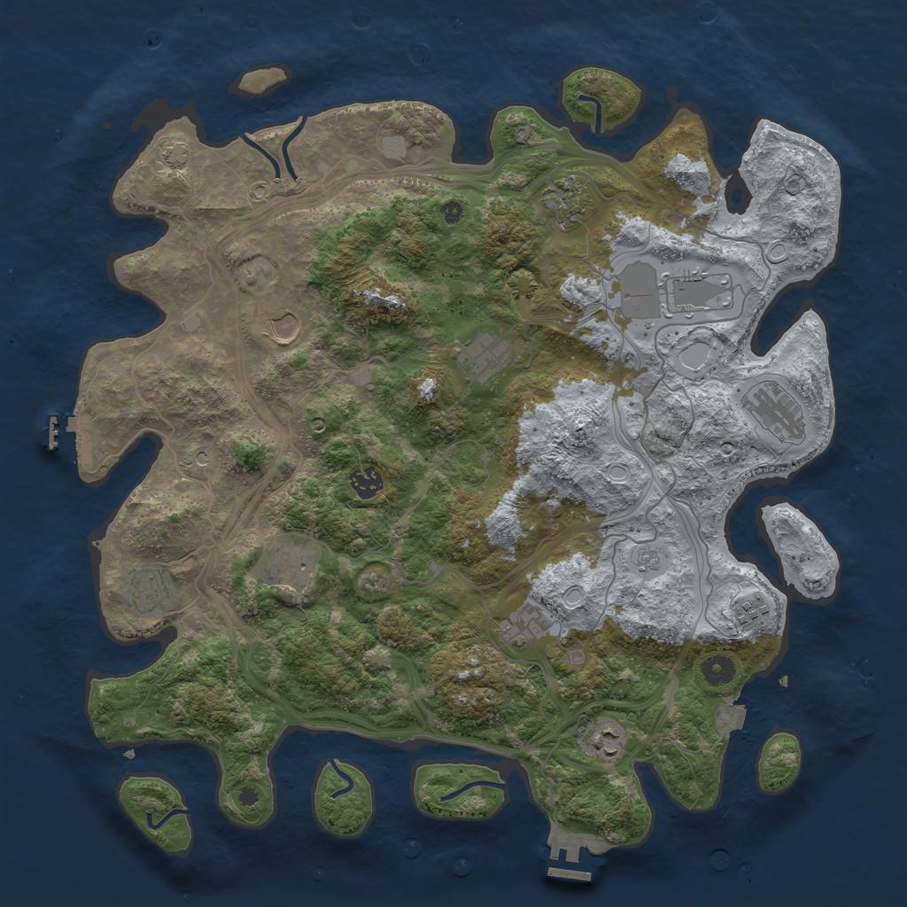 Rust Map: Procedural Map, Size: 4250, Seed: 268254449, 19 Monuments