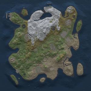 Thumbnail Rust Map: Procedural Map, Size: 3500, Seed: 46747823, 16 Monuments