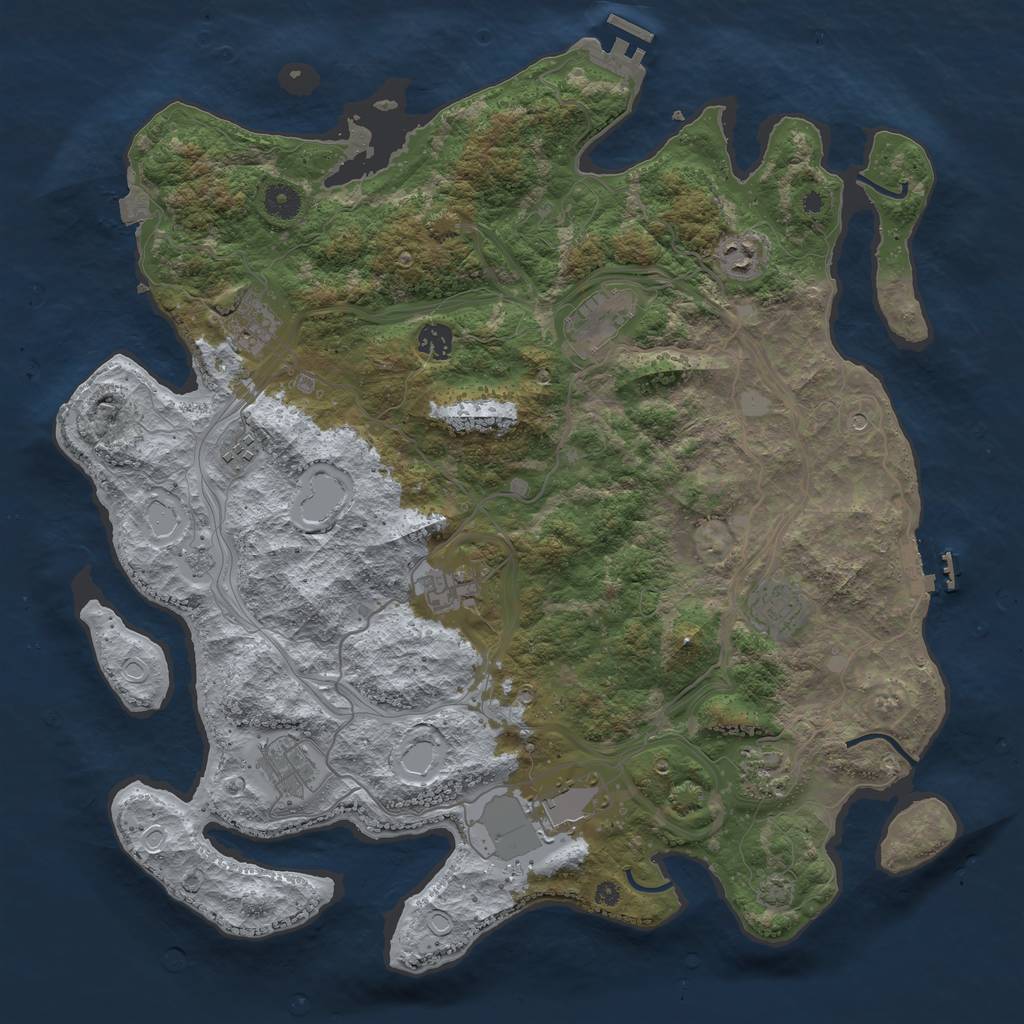 Rust Map: Procedural Map, Size: 4250, Seed: 23451, 18 Monuments