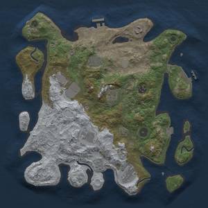 Thumbnail Rust Map: Procedural Map, Size: 3500, Seed: 434095551, 16 Monuments