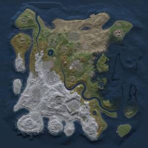 Thumbnail Rust Map: Procedural Map, Size: 3500, Seed: 434095551, 14 Monuments