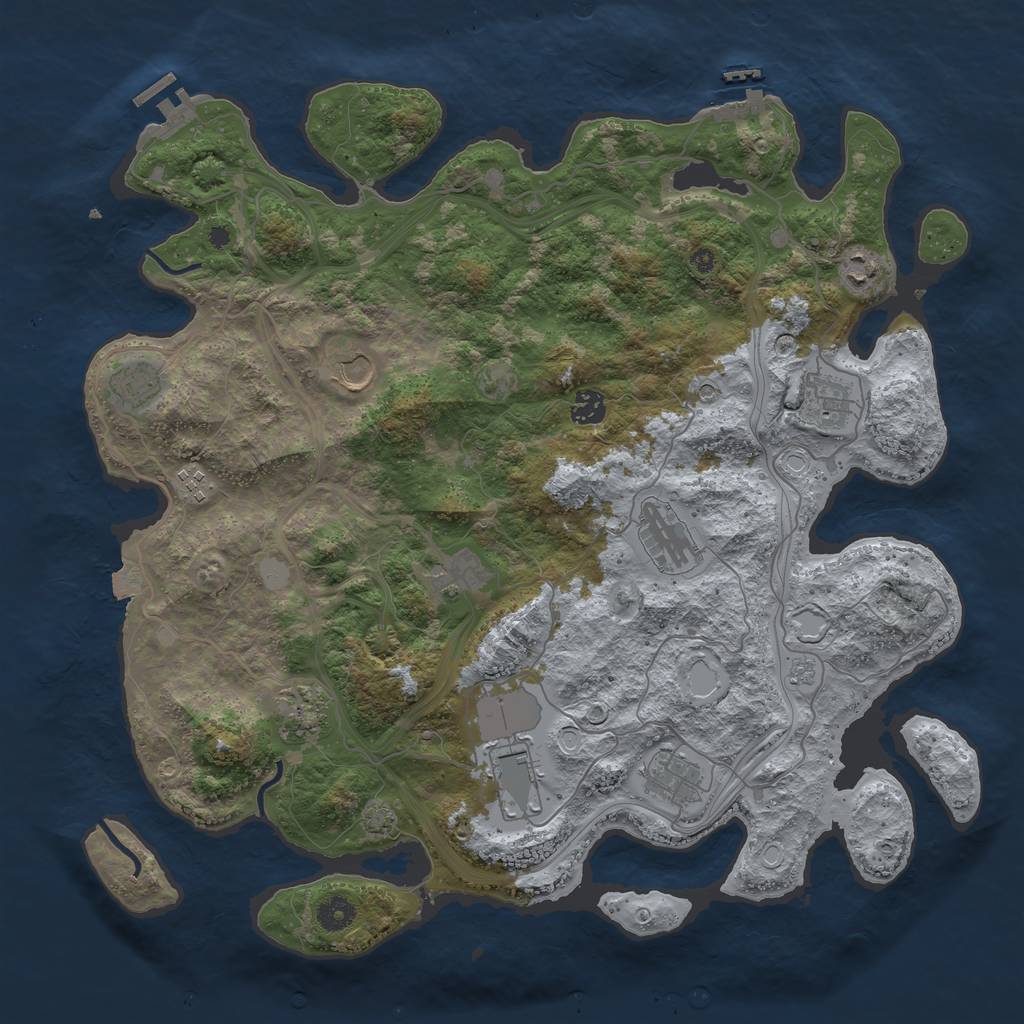 Rust Map: Procedural Map, Size: 4250, Seed: 1676926881, 19 Monuments