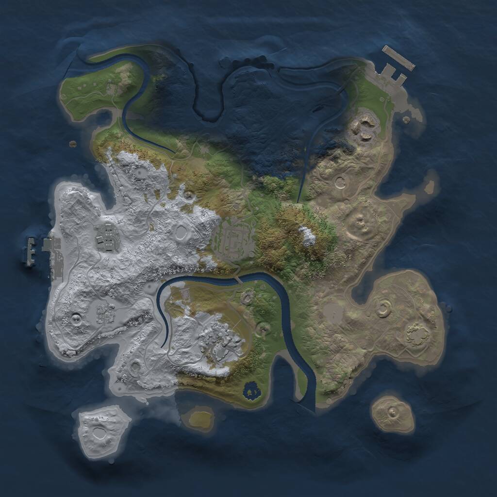 Rust Map: Procedural Map, Size: 2750, Seed: 1950766740, 10 Monuments