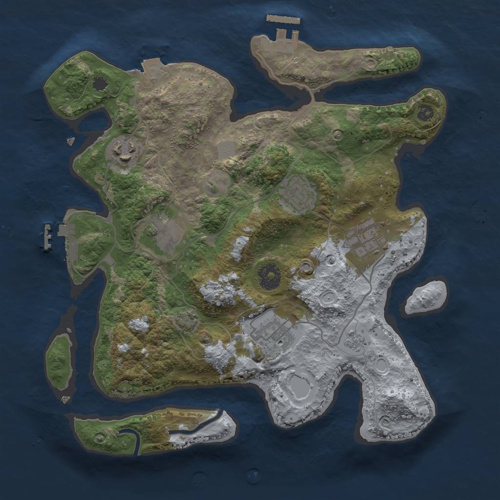 Rust Map: Procedural Map, Size: 3000, Seed: 1673055440, 12 Monuments