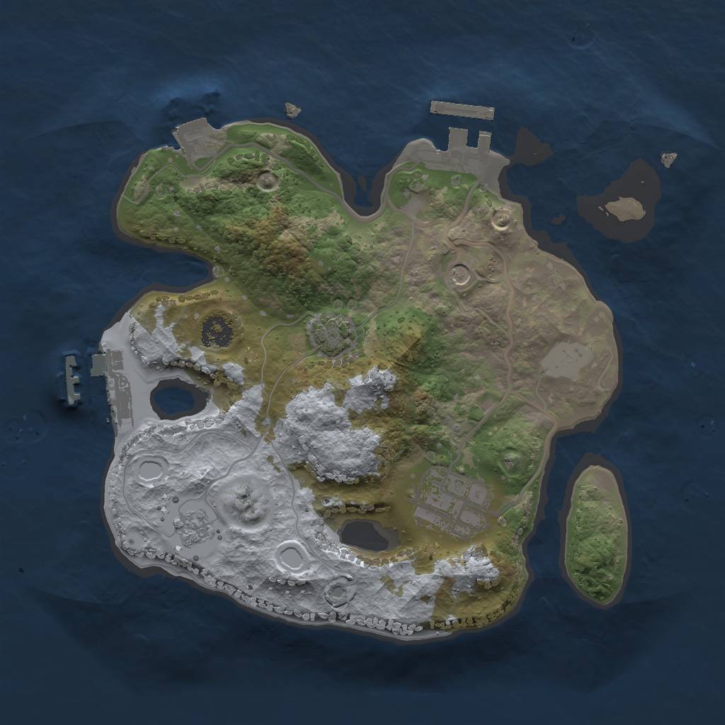 Rust Map: Procedural Map, Size: 2300, Seed: 71306169, 9 Monuments