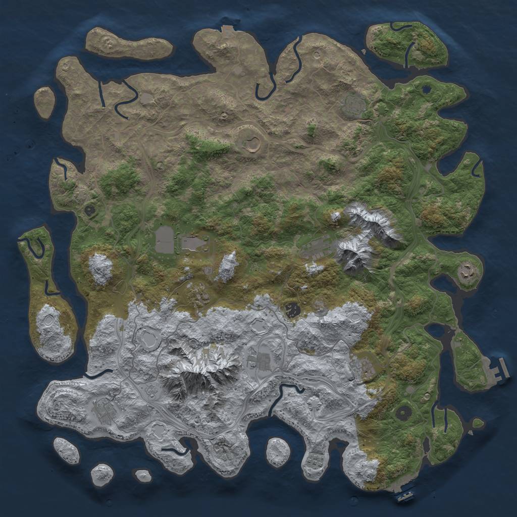 Rust Map: Procedural Map, Size: 5000, Seed: 23322, 19 Monuments