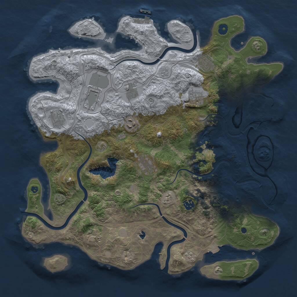 Rust Map: Procedural Map, Size: 4250, Seed: 2110256657, 16 Monuments