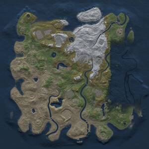 Thumbnail Rust Map: Procedural Map, Size: 4500, Seed: 1329760313, 17 Monuments