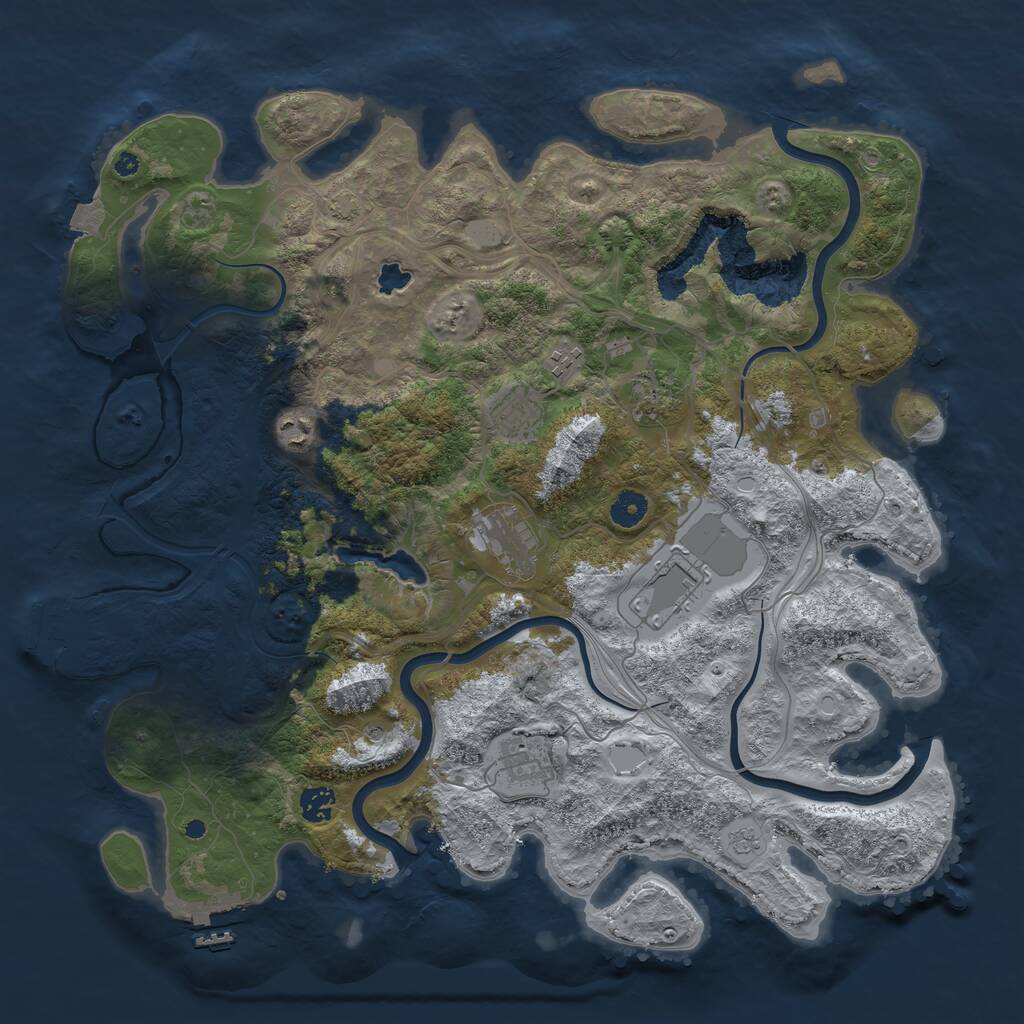 Rust Map: Procedural Map, Size: 4250, Seed: 70312359, 14 Monuments