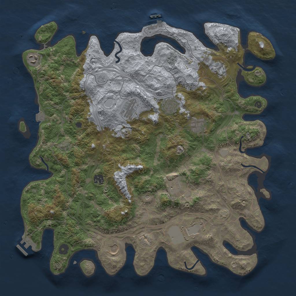 Rust Map: Procedural Map, Size: 4250, Seed: 2062600668, 18 Monuments