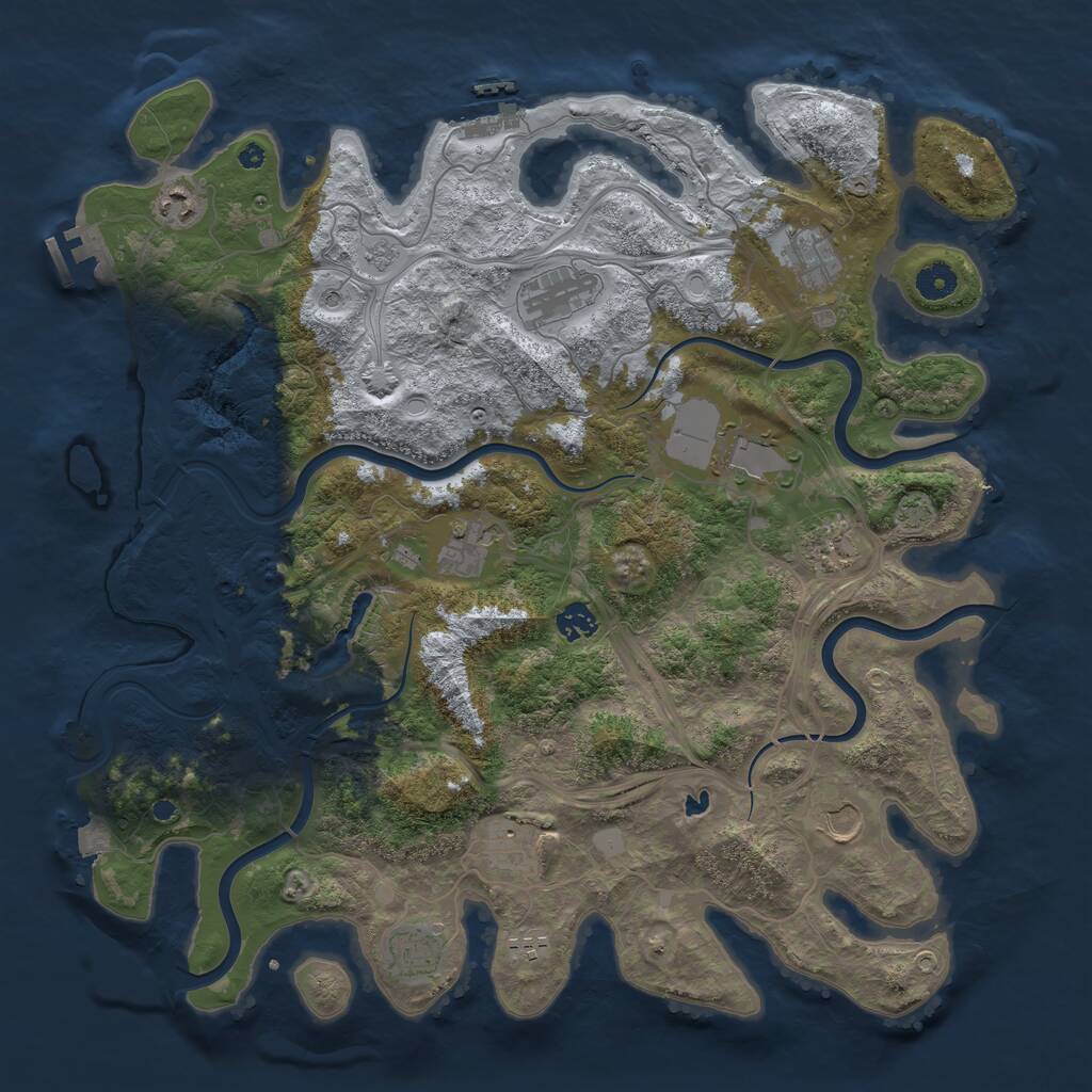 Rust Map: Procedural Map, Size: 4250, Seed: 2062600668, 17 Monuments