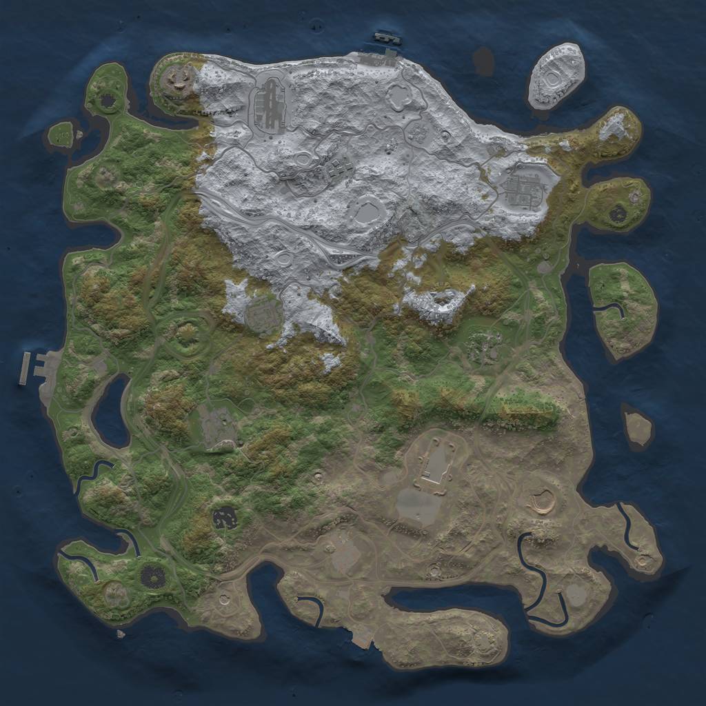 Rust Map: Procedural Map, Size: 4300, Seed: 77342998, 19 Monuments