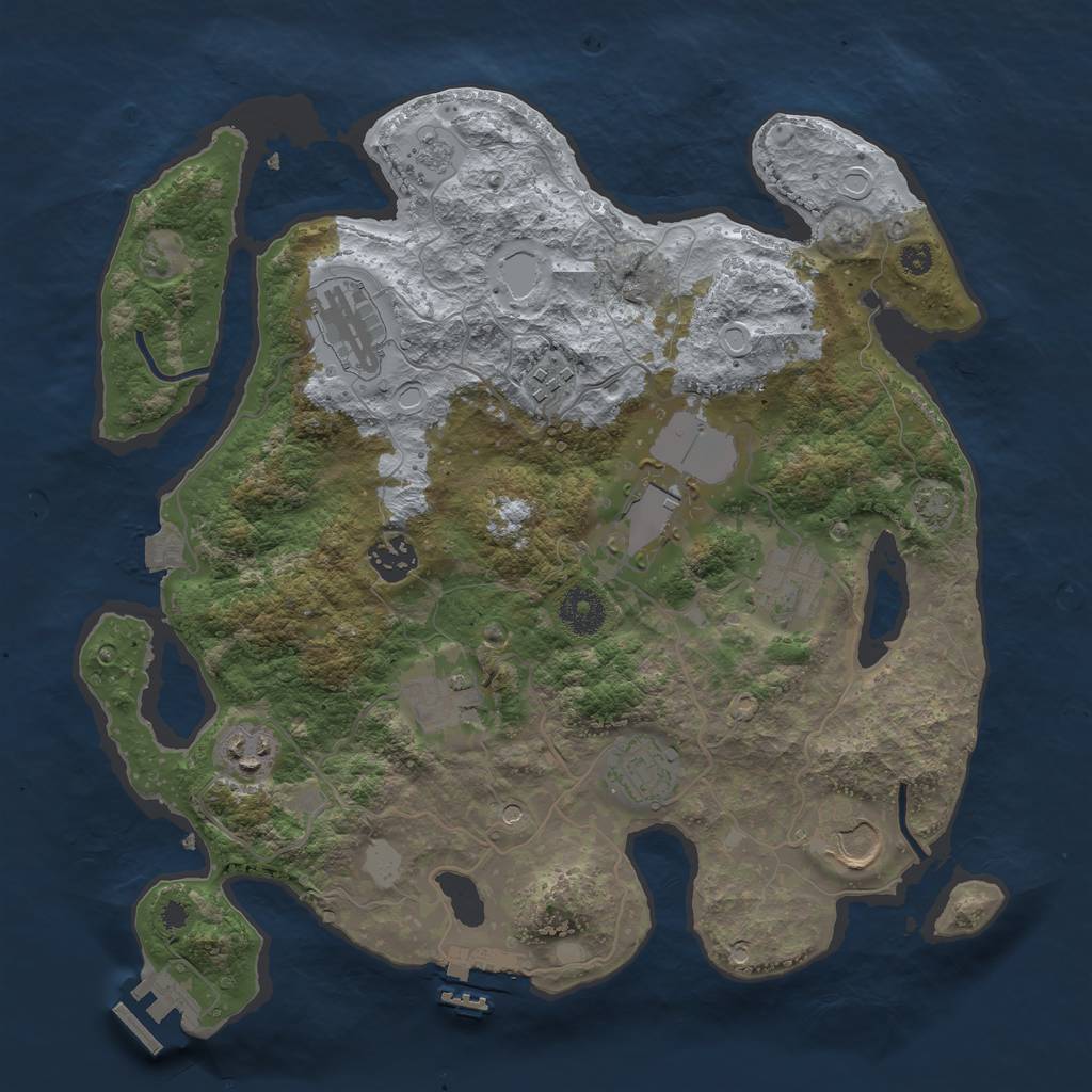 Rust Map: Procedural Map, Size: 3500, Seed: 78787878, 17 Monuments