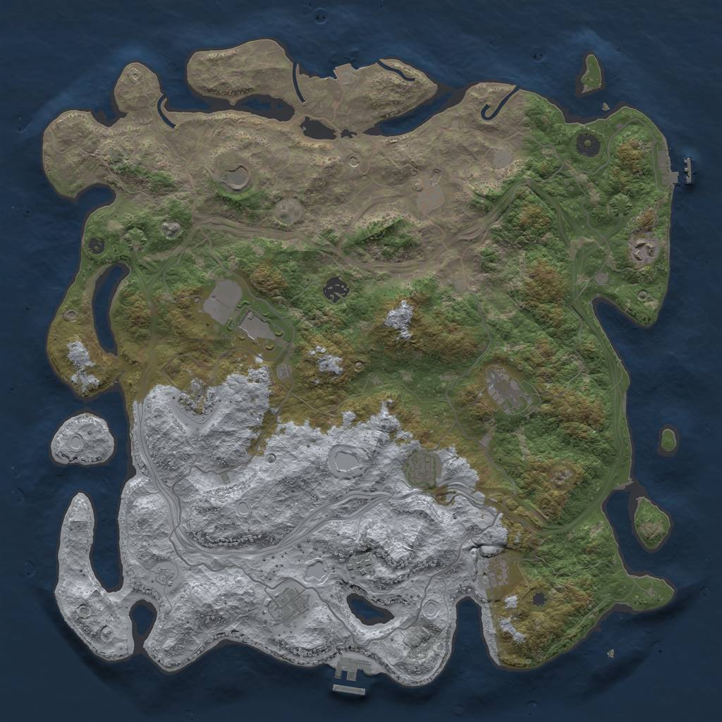 Rust Map: Procedural Map, Size: 4500, Seed: 331413101, 19 Monuments