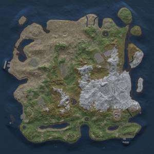 Thumbnail Rust Map: Procedural Map, Size: 3900, Seed: 2118357374, 17 Monuments