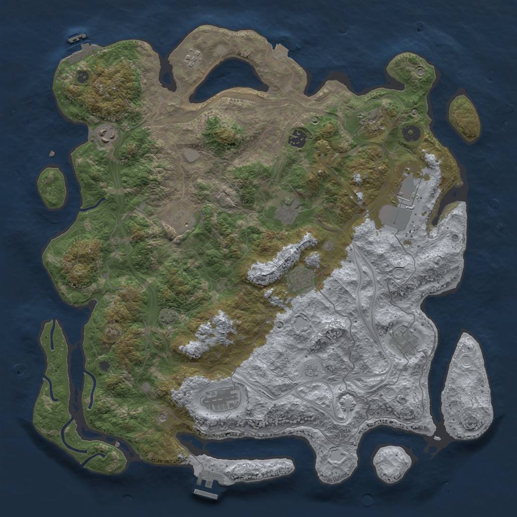 Rust Map: Procedural Map, Size: 4375, Seed: 601033041, 18 Monuments